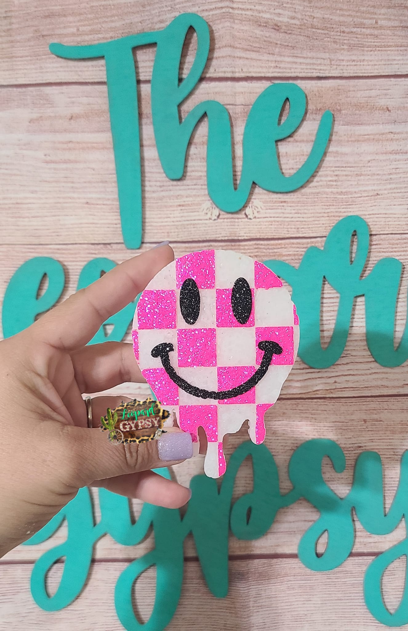 Checkered Drip Smiley Silicone Freshie Mold