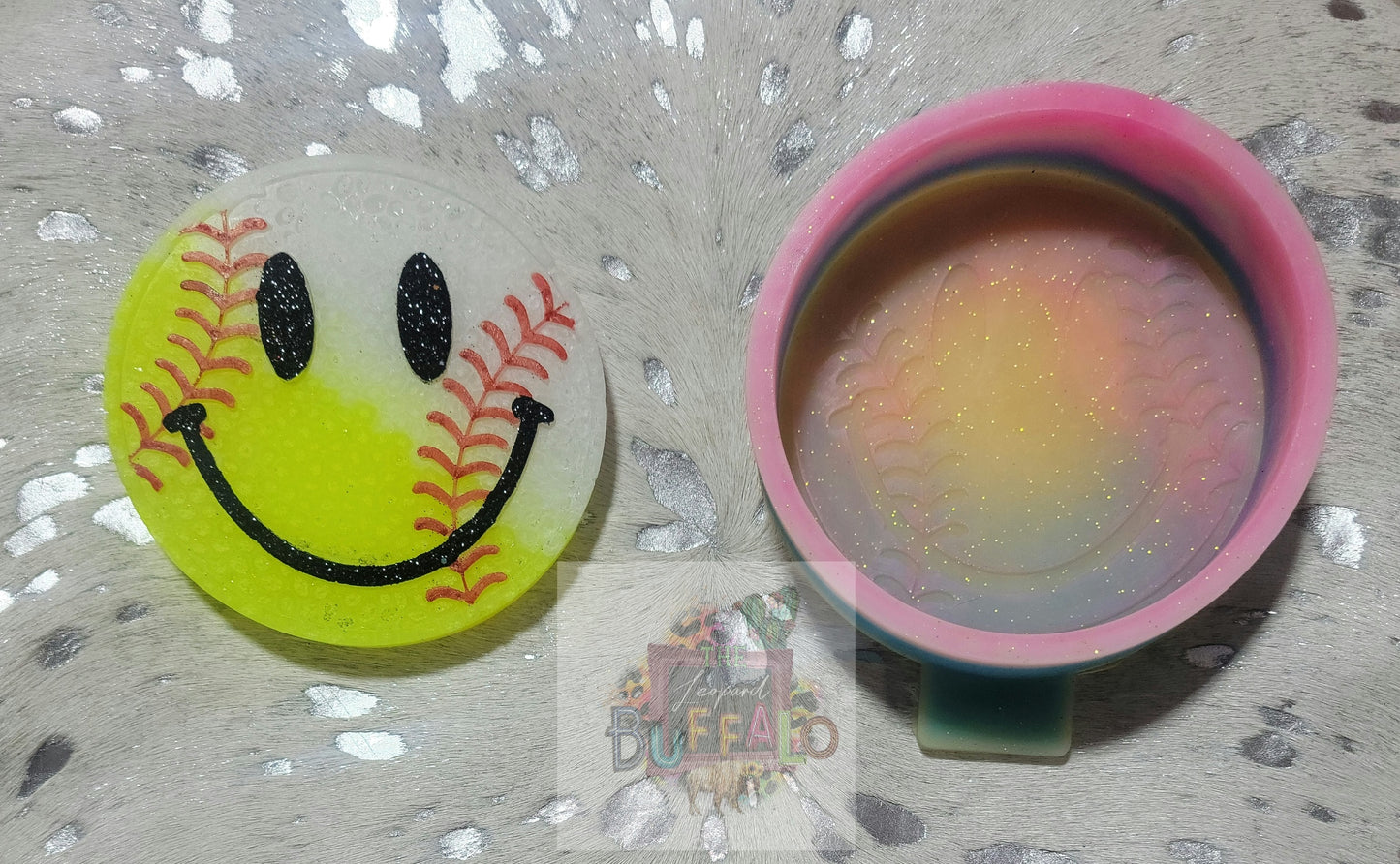 Smiley Baseball Silicone Freshie Mold