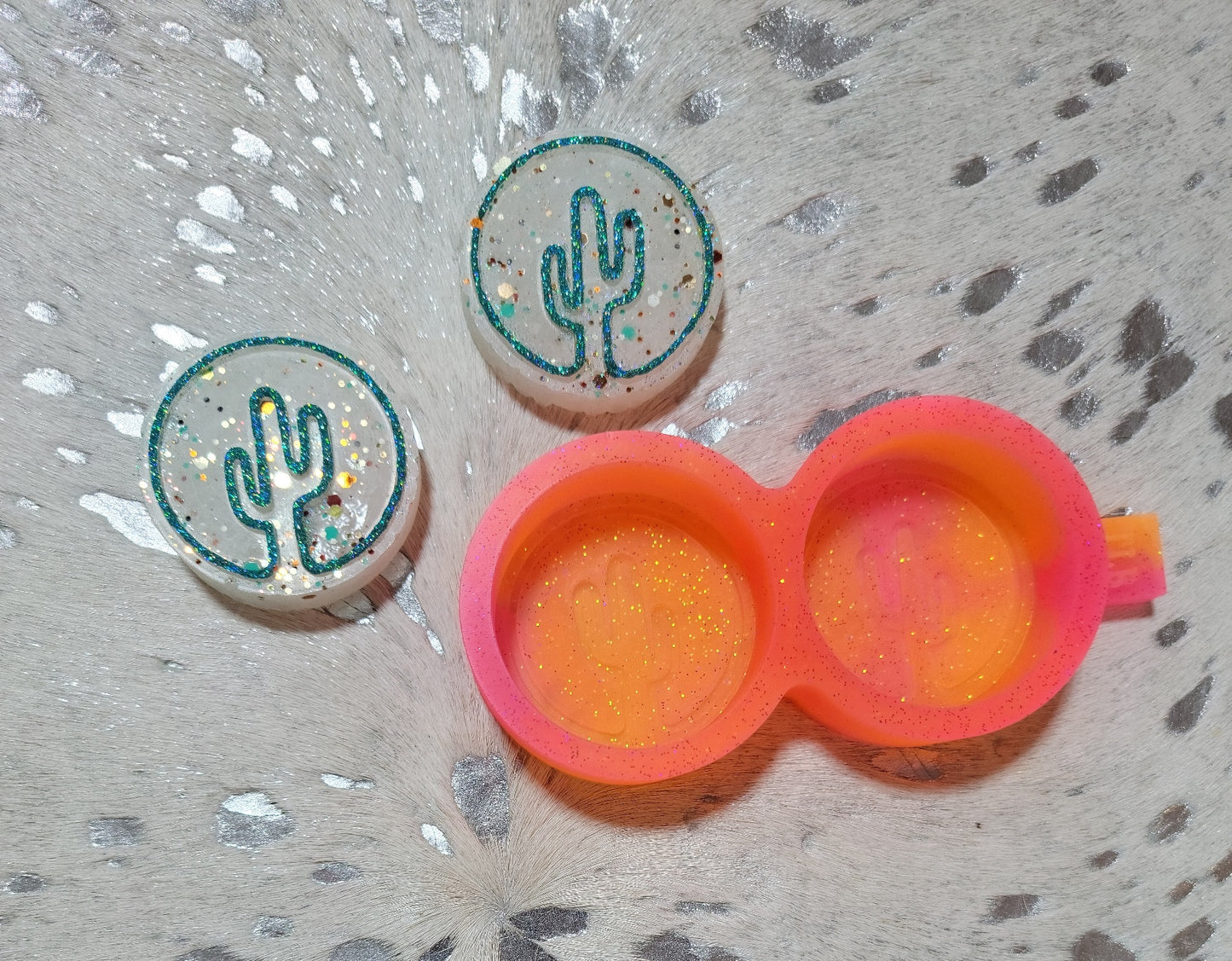 Neon Cactus Double Vent Silicone Freshie Mold