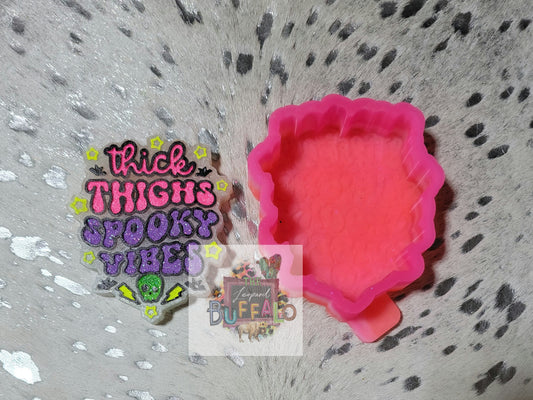 Thick Thighes Spooky Vibes Silicone Freshie Mold