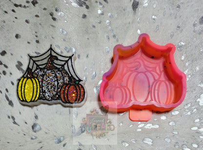 3 Pumpkins Spider Web Silicone Freshie Mold