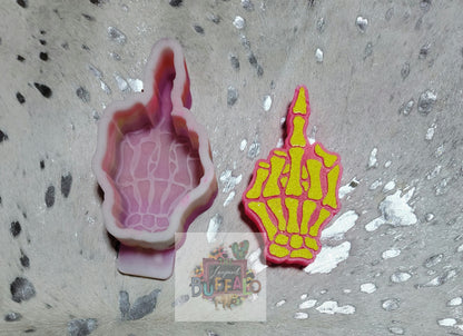 Skeleton Middle Finger Silicone Freshie Mold