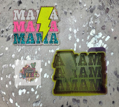 MaMa MaMa MaMa Lightning Bolt Square Silicone Freshie Mold