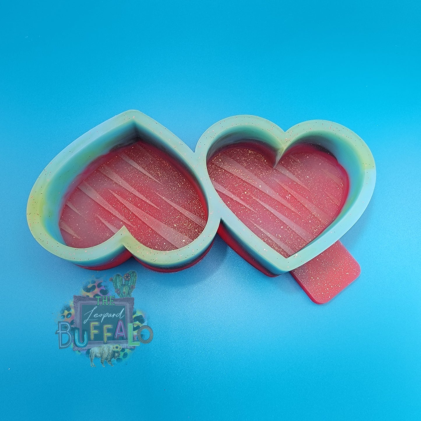 Cake Heart Double Vents Silicone Freshie Mold