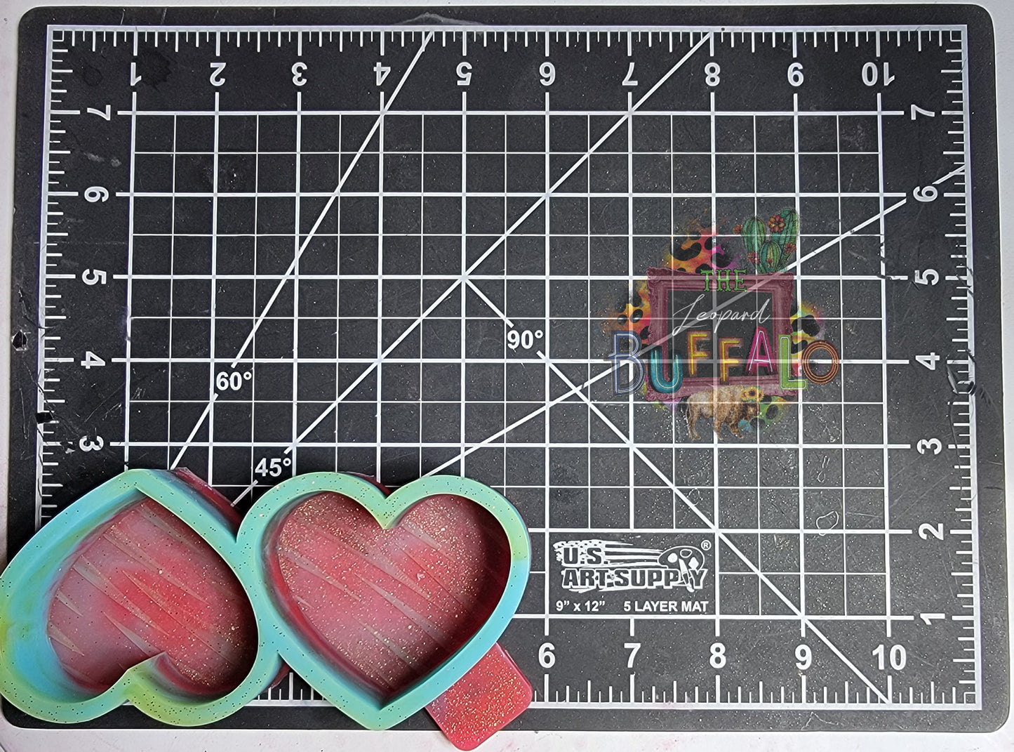 Cake Heart Double Vents Silicone Freshie Mold