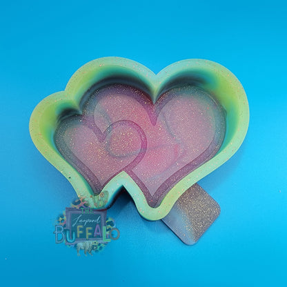 Double Heart Silicone Freshie Mold