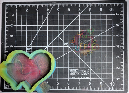 Double Heart Silicone Freshie Mold