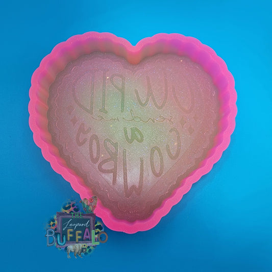 Cupid Send Me A Cowboy Heart Silicone Freshie Mold