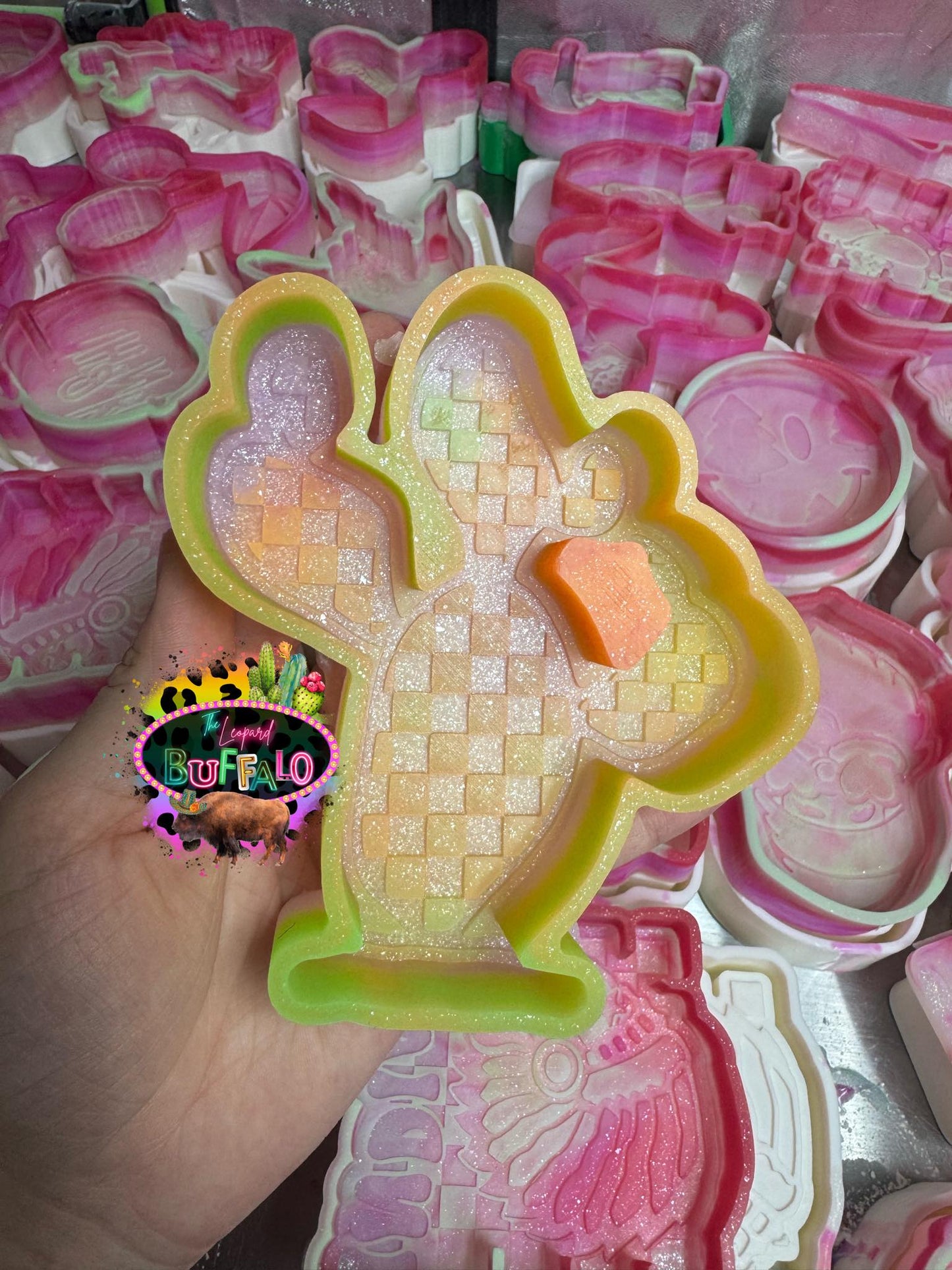 Checkered Cactus Silicone Freshie Mold (TLB exclusive)