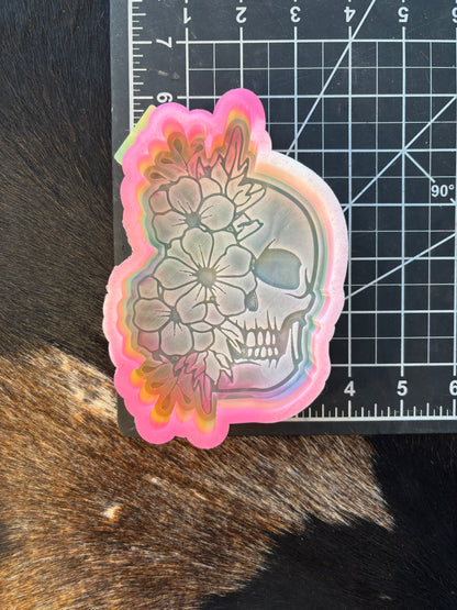 Flowers on skeleton face Silicone Mold