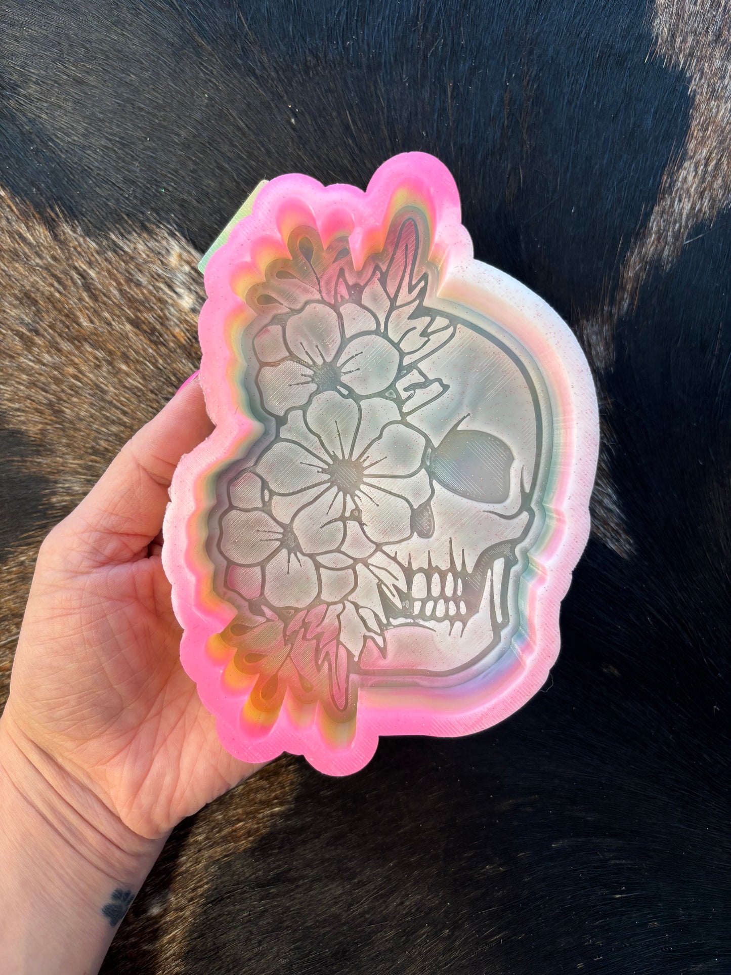 Flowers on skeleton face Silicone Mold