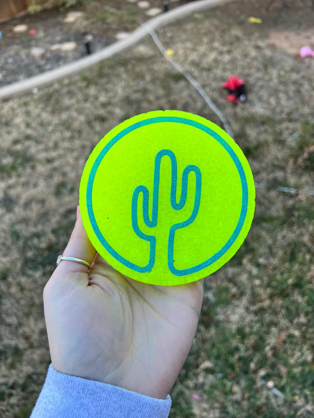 Neon Cactus Circle Silicone Freshie Mold