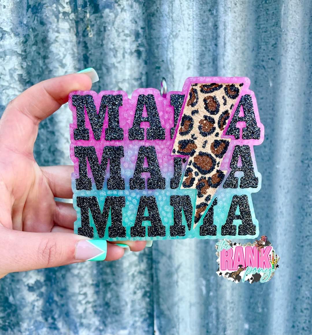 MaMa MaMa MaMa Lightning Bolt Square Silicone Freshie Mold