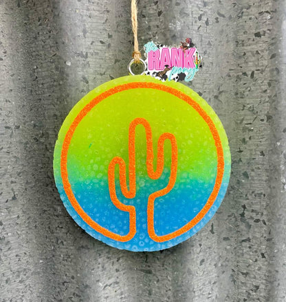 Neon Cactus Circle Silicone Freshie Mold