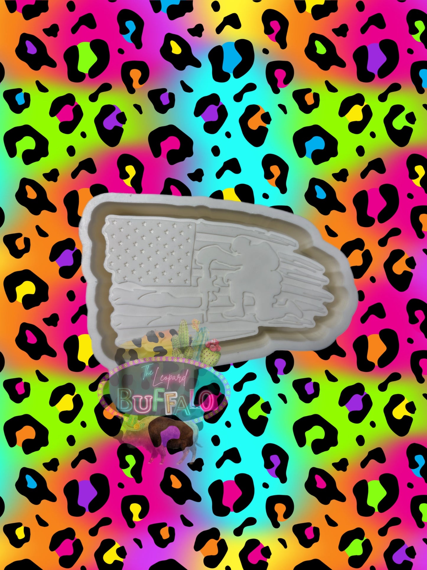 Kneeling Soldier Flag Freshie Mold