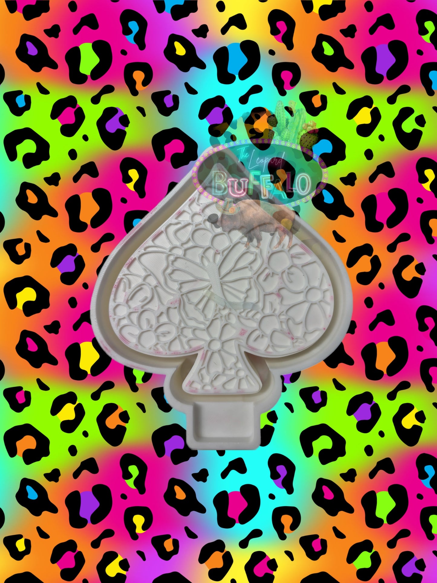 Spade with Flower/Butterfly Freshie Mold