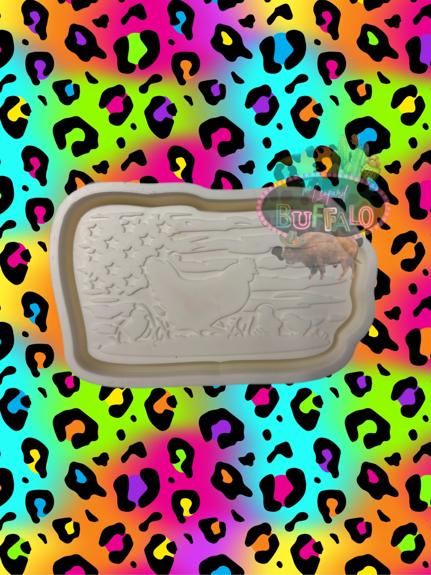 Chicken in Flag Freshie Mold