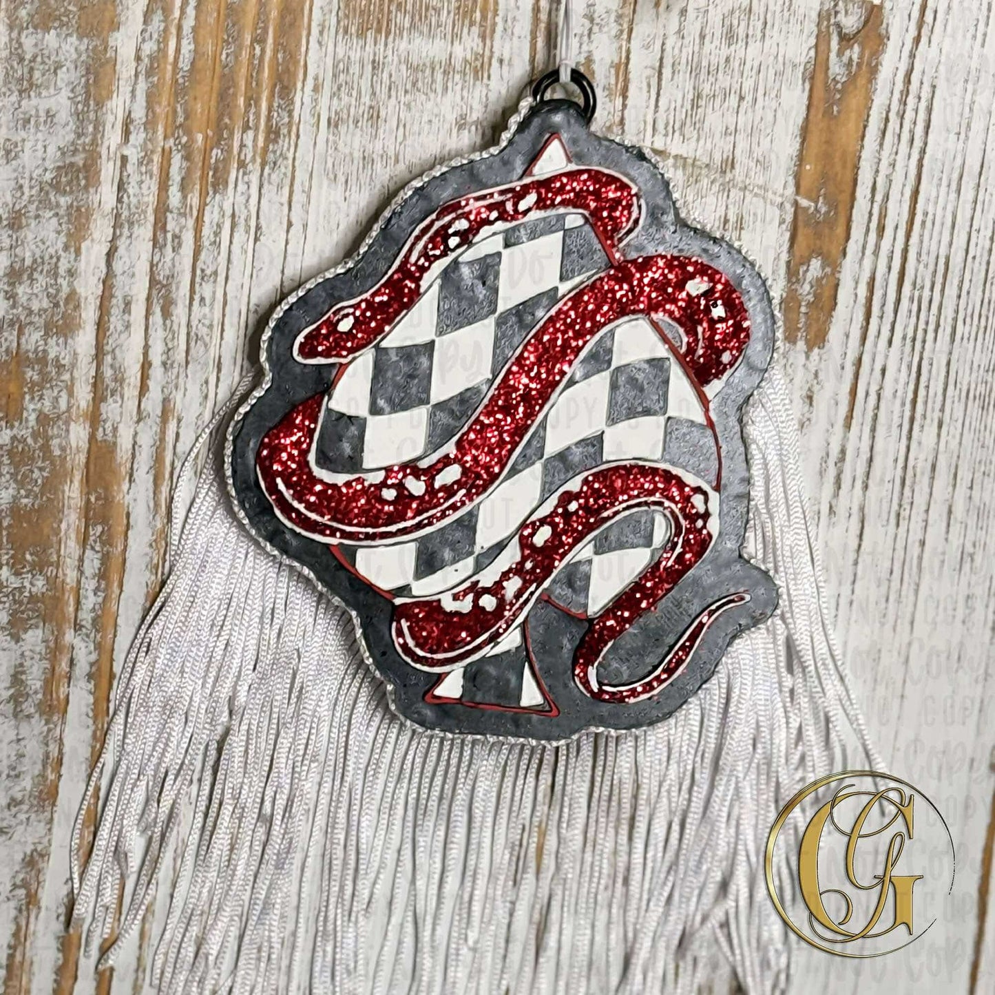 Checkered Spade & Snake Silicone Freshie Mold