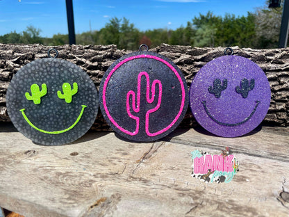 Neon Cactus Circle Silicone Freshie Mold