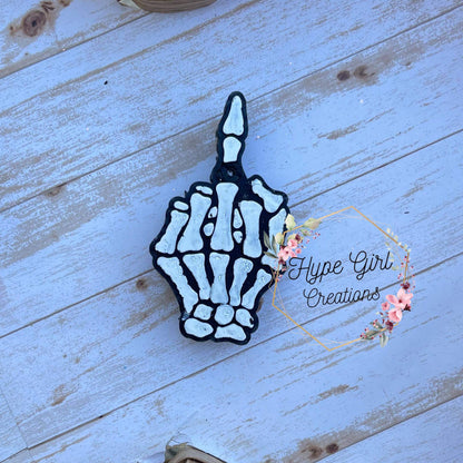 Skeleton Middle Finger Silicone Freshie Mold