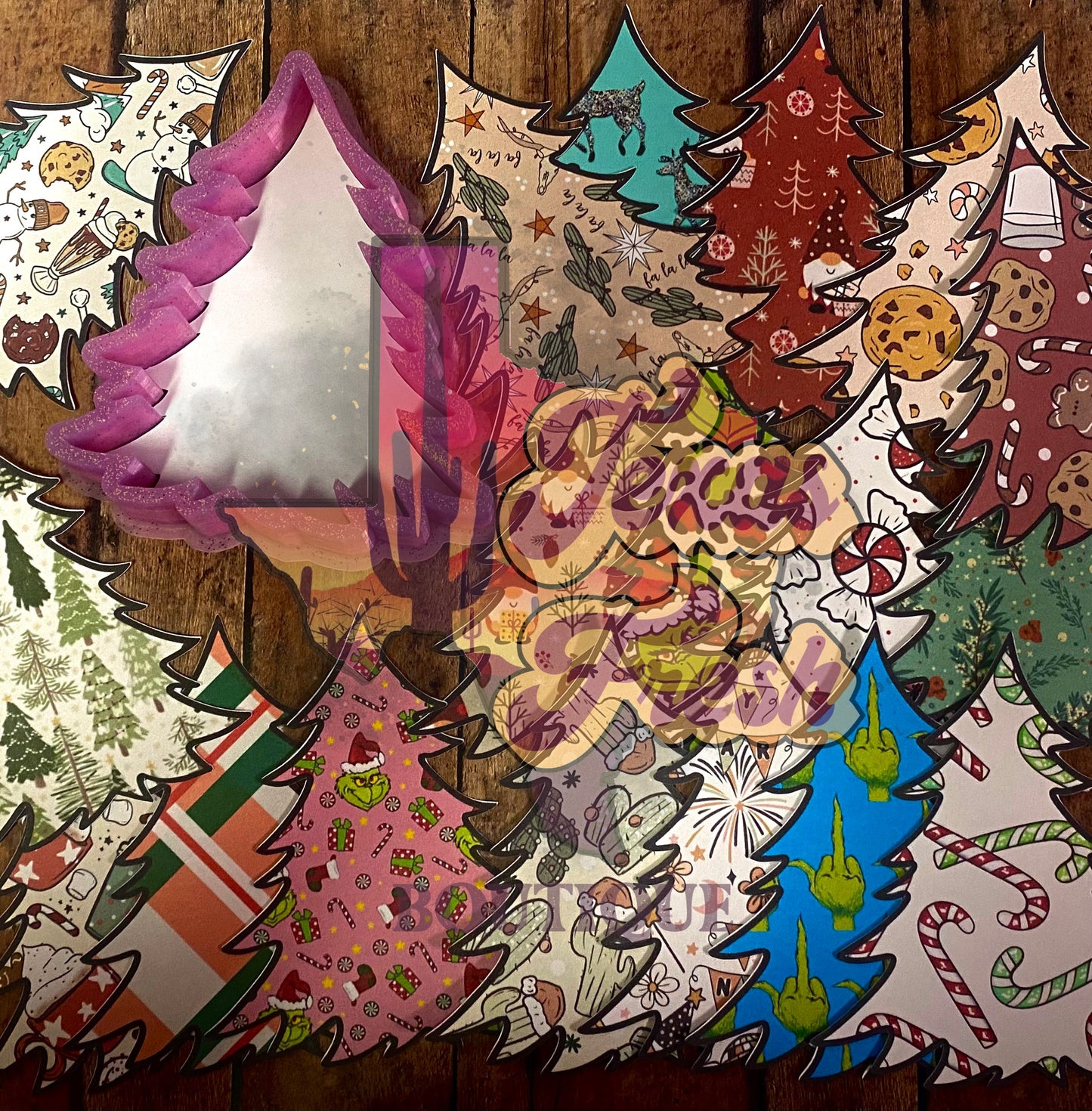 Natollie's Creations Blank Christmas tree cardstock grab bag