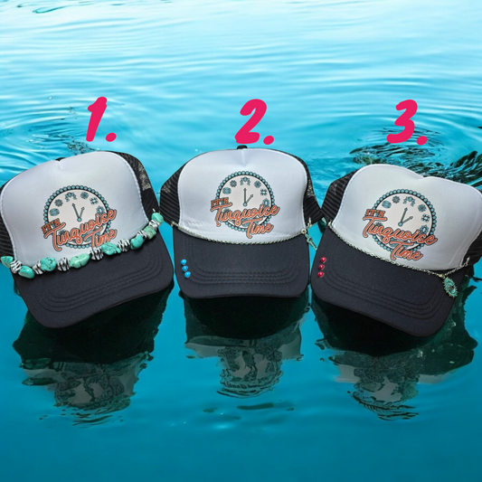 Turquoise Time Trucker Hats