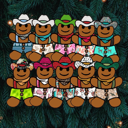 Raemade Customs FULL Cowboy Gingerbread man Christmas cardstock grab bag