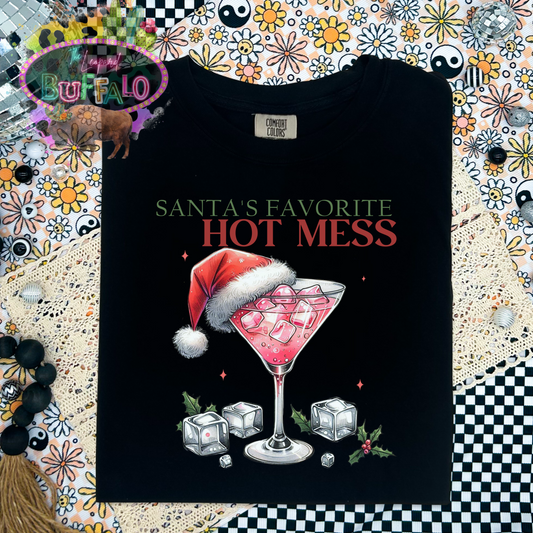 Santa's Favorite hot mess graphic tee