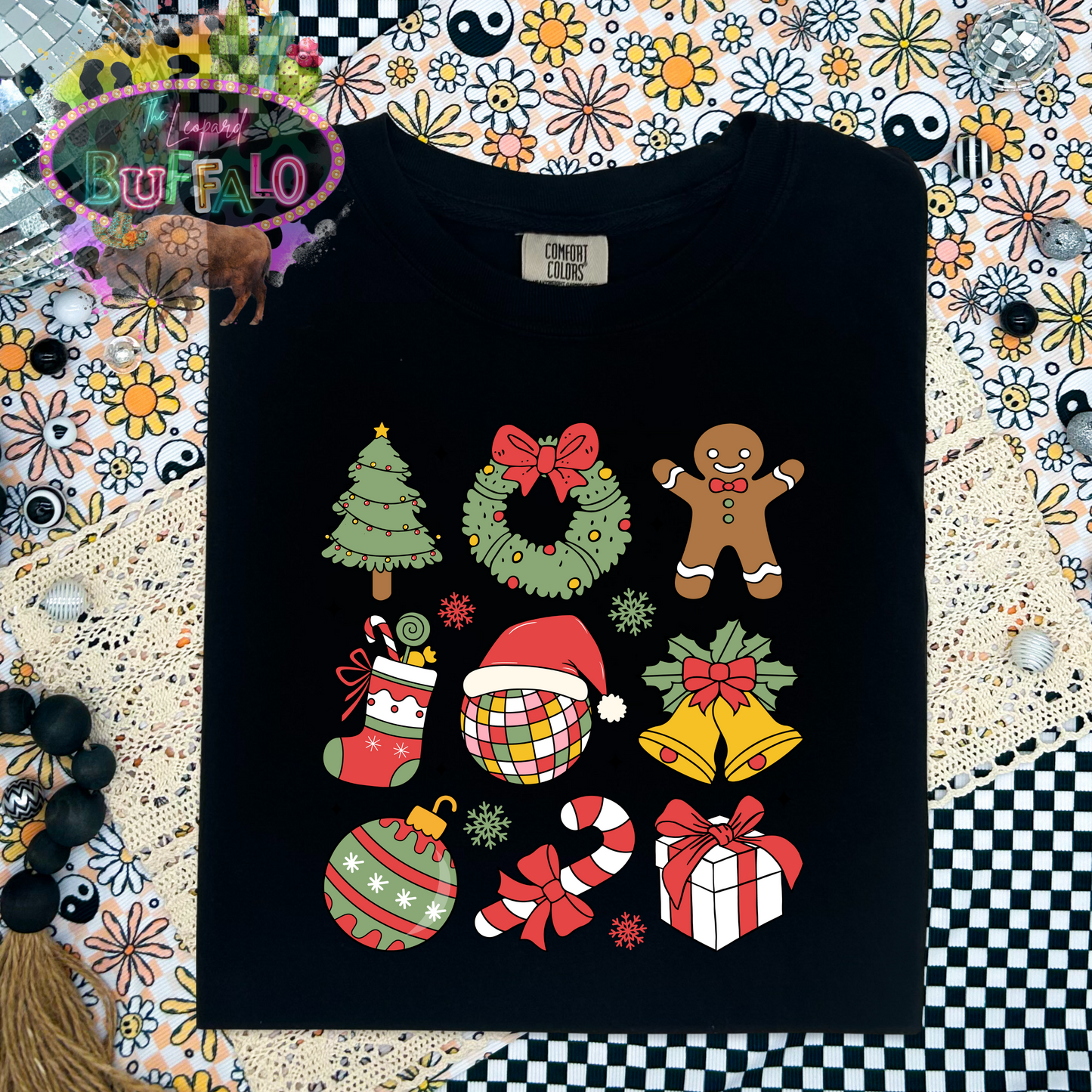 Traditional disco Christmas graphic tee