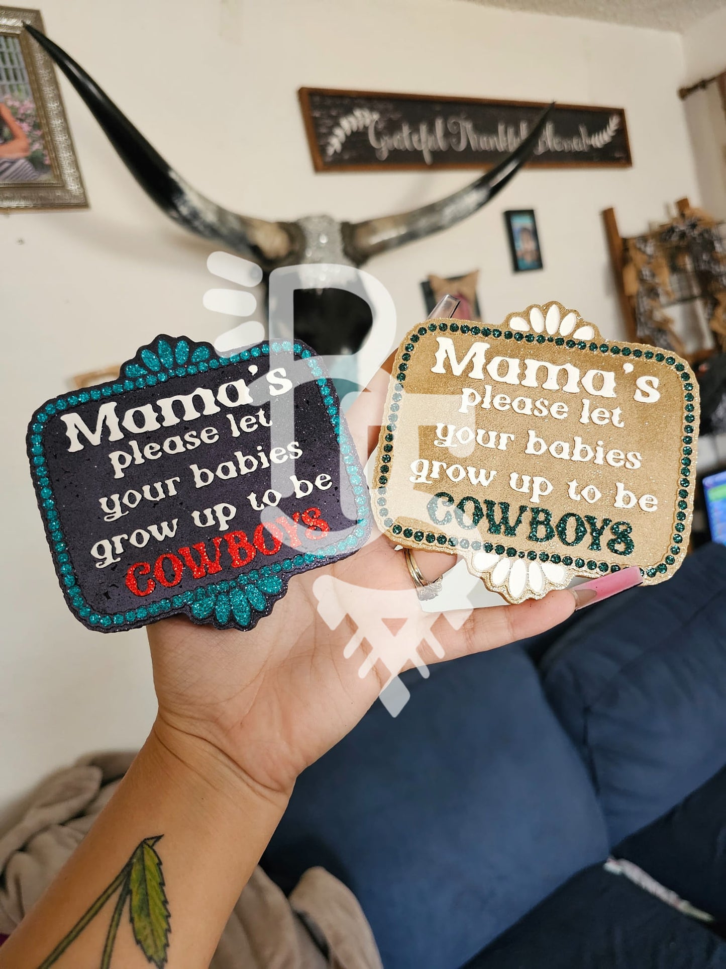 Mama's Please Let Your Babies Grow Up To Be Cowboys Silicone Freshie Mold