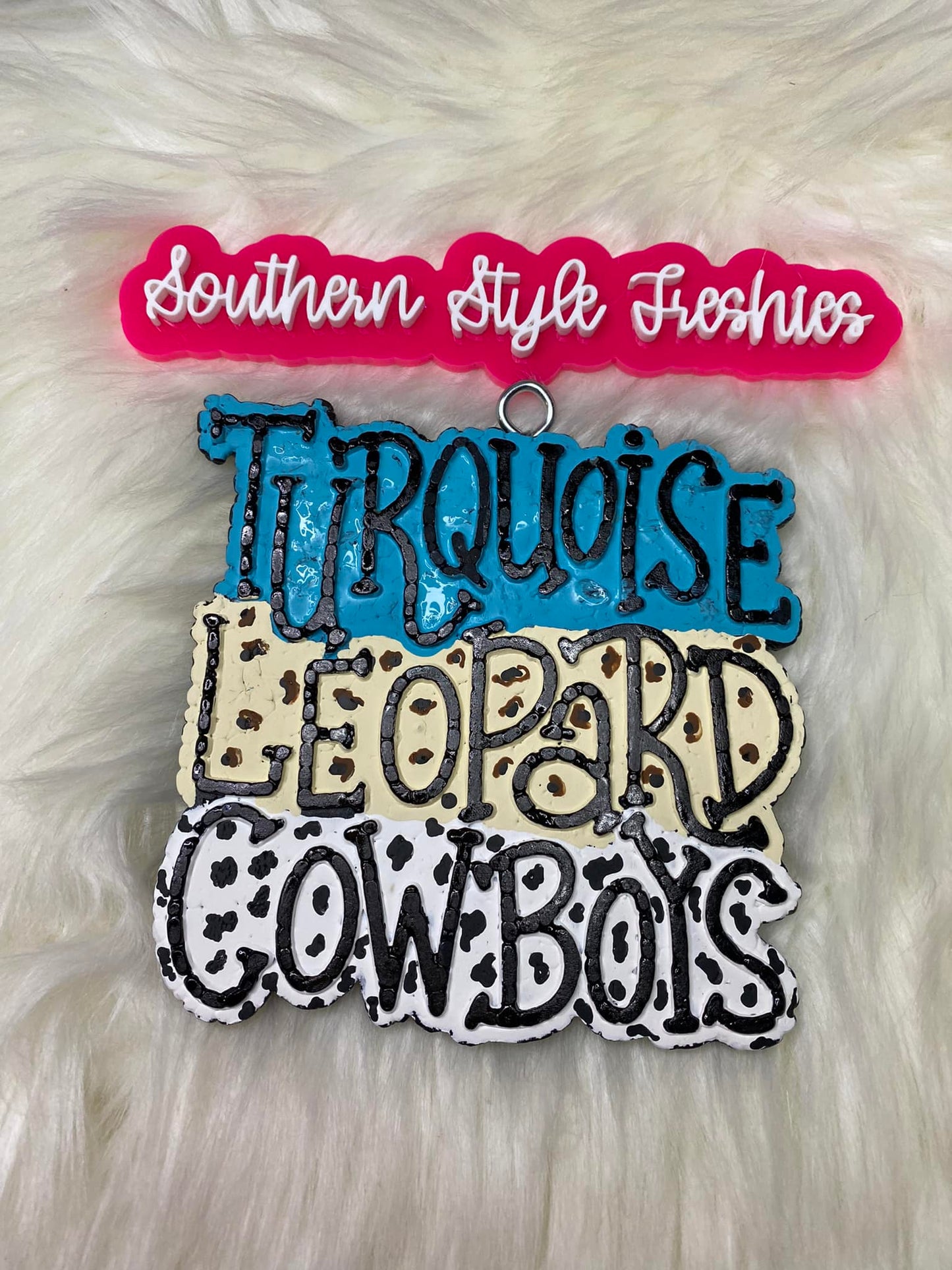 Turquoise Leopard Cowboys Silicone Freshie Mold