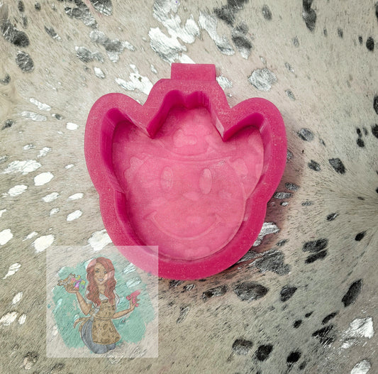 Cowprint Hat Smiley Silicone Freshie Mold