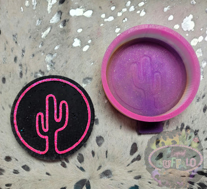 Neon Cactus Circle Silicone Freshie Mold