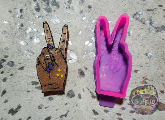 Peace Hand Silicone Freshie Mold