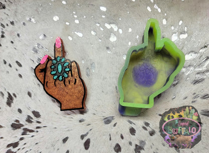 Turquoise Middle Finger Silicone Freshie Mold