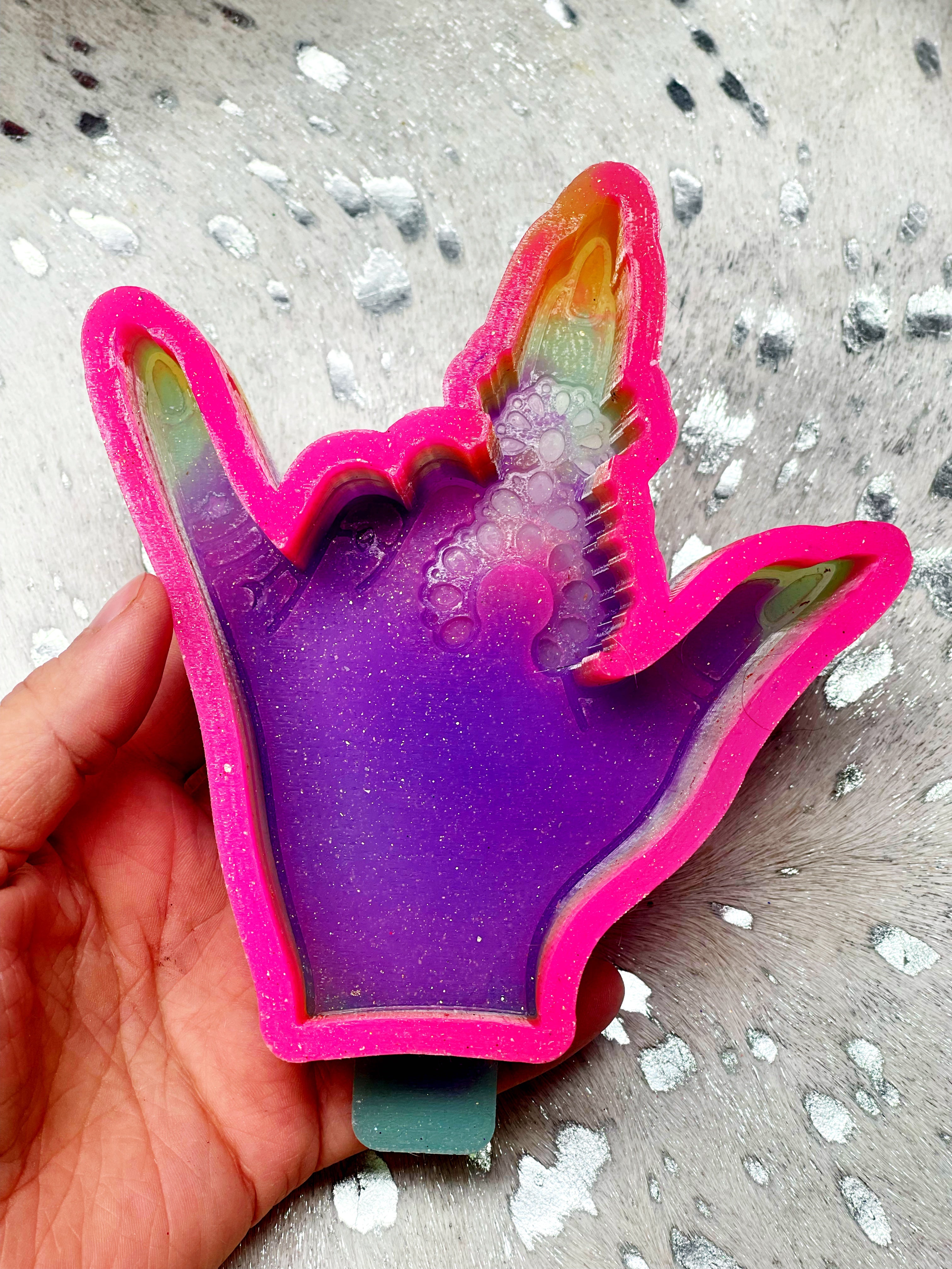 Rock Hairstyle Hand Shape Car Freshie Silicone Mold For - Temu